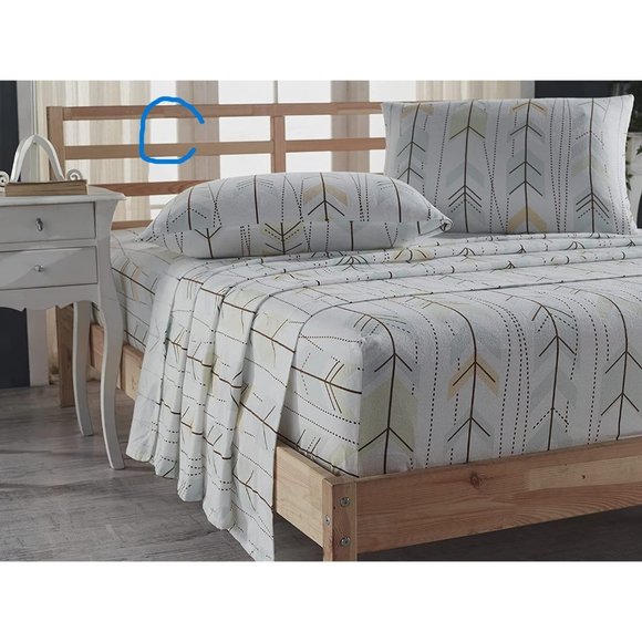 Other - New Flannel Collection-100% Cotton Bed Sheet Set, 2 Sides Brushed for Extra Comf